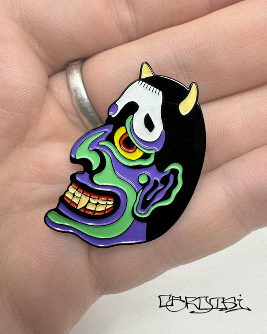 Hannya soft enamel pin