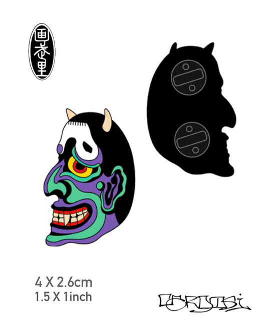 Hannya soft enamel pin